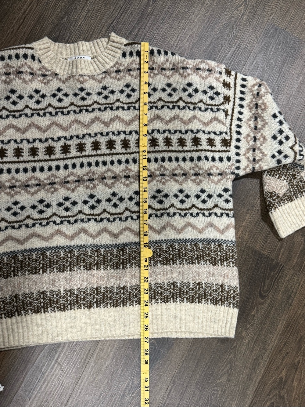 Grey Bandit Viral Cool Vibes Crewneck Sweater Fair Isle Sz L Cozy Gilmore - Picture 6 of 11